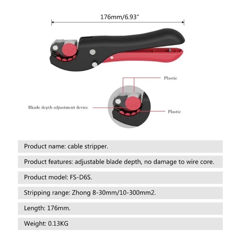 Multifunctional Cable Wire Stripper Stripping Cutter Pliers Handle Tool Hardware Tool Portable Anti-skid Strip Clamp