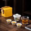 Qianli Jiangshan White Porcelain Portable Travel Tea Set