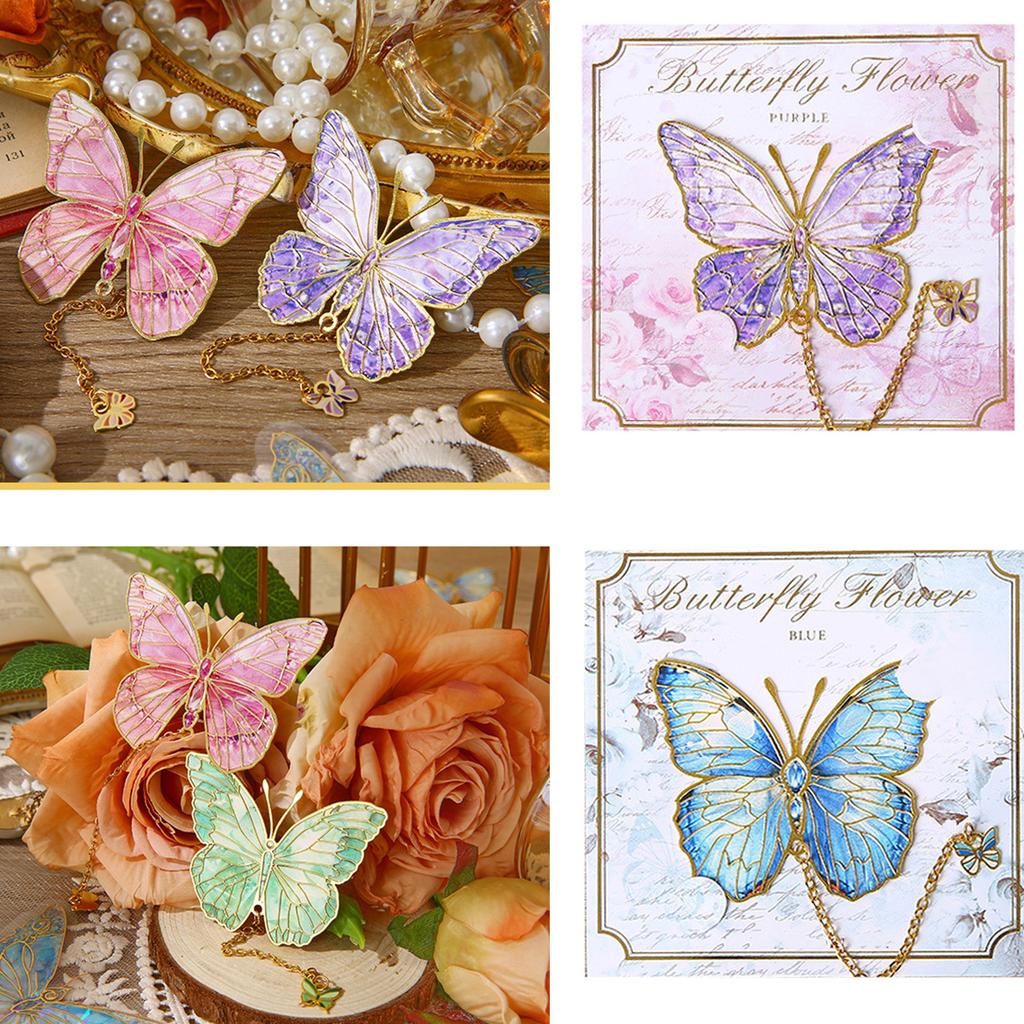 Butterfly Bookmarks Metal Bookmarks Butterfly Page Markers Chinese Style Book Markers Creative Bookmarks with Pendant