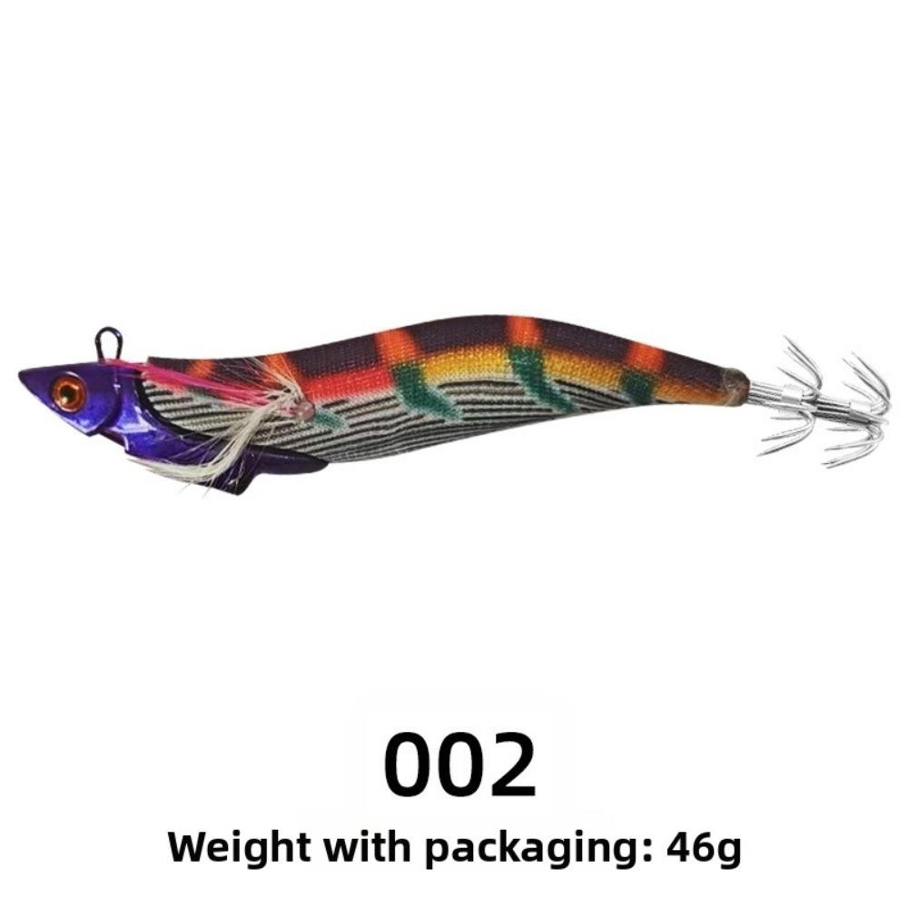 39g Weight Wooden Fishing Lure 13.4cm Length Shrimp Squid Lure Glow Fishing Lure Saltwater Fishing
