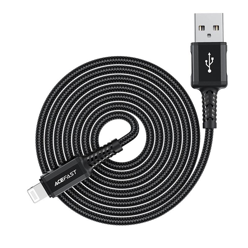 Acefast Kabel Mfi Usb - Lightning 1,8M, 2,4A Czarny (C4-02 A Black)