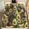1 Stück Retro Florales und Fruchtiges Kunst-Druck Flanell-Decke, Hohe Qualität für Alle Jahreszeiten, Heimdekoration, Wärme und Komfort, Perfekt für Weihnachtsgeschenke