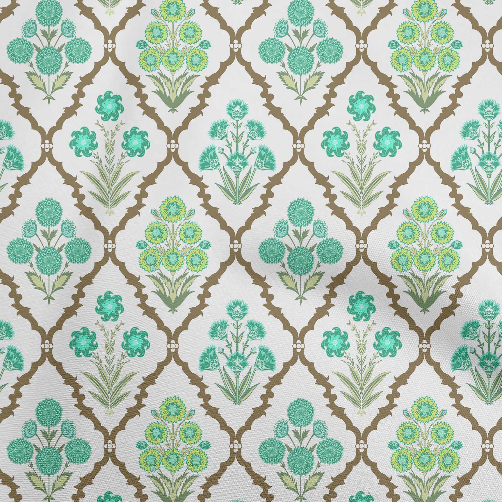 

OneOone Cotton Flex Brown Fabric Азіатські квіткові ремісничі проекти Декоративна тканина з принтом у дворі 40 дюймів 42 Inch Wide - Viscose Chiffon кольору морської хвилі