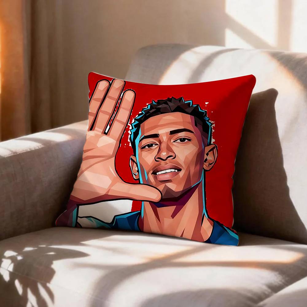 Football JJude BBellinghams   Pillow Case Pattern Printed Pillowcase For Living Room Sofa Cushion Cover
