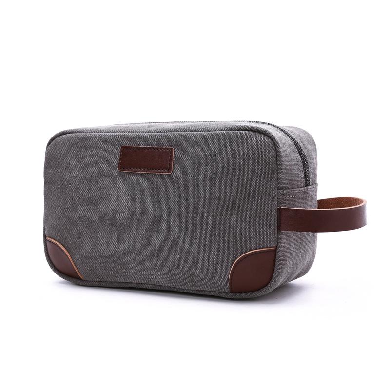 Casual Canvas Thick Bag Solid Color Portable Coin Purse Storage Bag Makeup Pouch