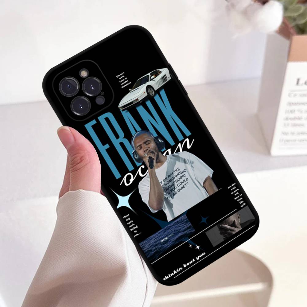 F-Frank Singer Ocean Black Silicone Matte Phone Case For Iphone 17 Air 16 15 14 13 12 11 Pro Max Plus Back Cover TPU