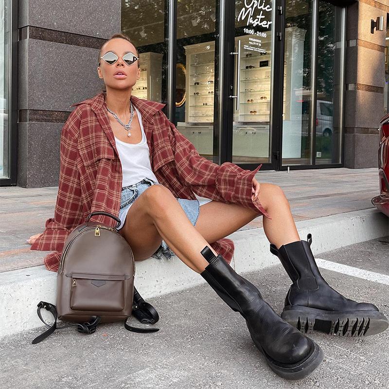 Chemises à carreaux vintage décontractées pour femmes, blouse ample à manches longues boutonnée sur le devant, printemps, surdimensionnée, classique, hauts high street