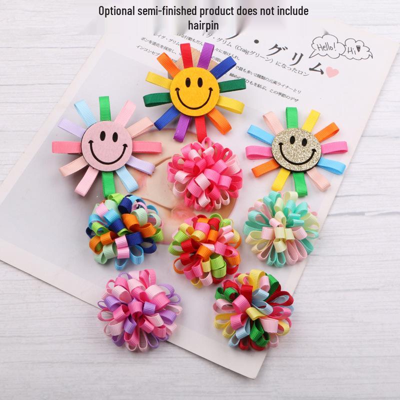 Colorful Sunflower Hair Clips for Children - Korean Style Handmade Accessories