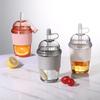 630Ml Large Capacity Household Juice Cup Straw Milk Cup Coffee Milk Tea Cup Ins Feng Shui Cup Office Worker Juice Cup
