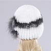 New Knitted Rex Rabbit Fur Hat For Women Winter Warm Natural Fur Hats Thick Outdoor Girl Fashion Real Rex Rabbit Fur Caps