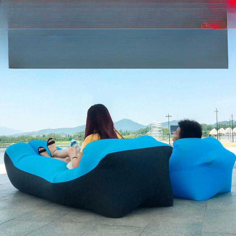 Inflatable Lazy Sofa Chair: Portable Folding Air Bed Cushion for Outdoor or Indoor Use