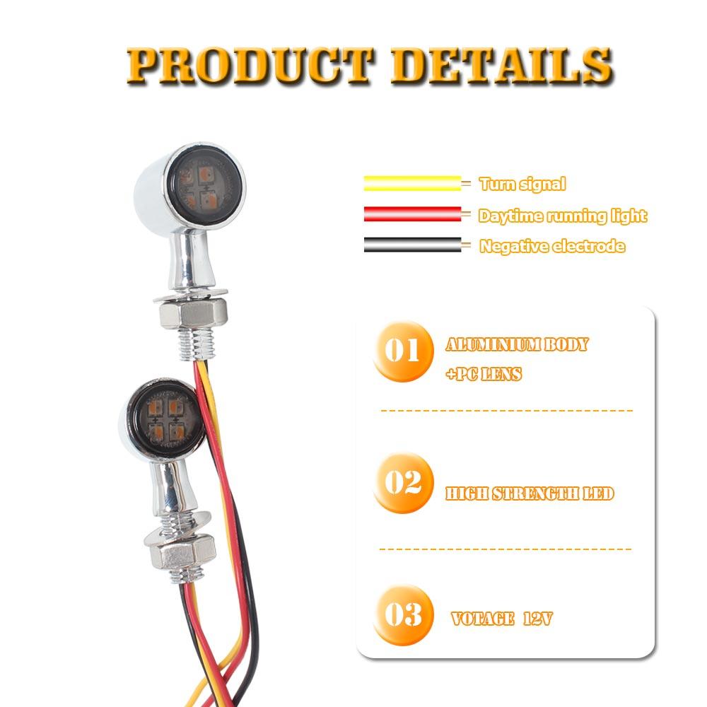 8mm Motorcycle Accessories LED Turn Signal Light Bullet Indicator Amber Flashing Lamp For Harley Kawasaki Yamaha Clignotants Led