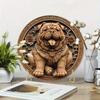 2d Flat 20*20cm, Round Wooden Sign, Creative Dog Pattern Wooden Sign Decor, Home Decor, Wall Decoration, for Home, Kitchen, Garden, Bedroom, Bar Decor