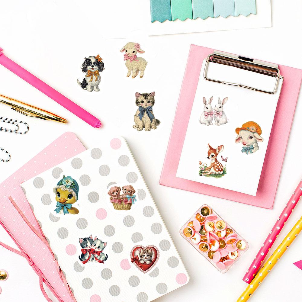 500PCS Retro Animals Pattern Roll Stickers Laptop Harajuku Luggage Personality Decoration Guitar  Waterproof Stationery Sticker