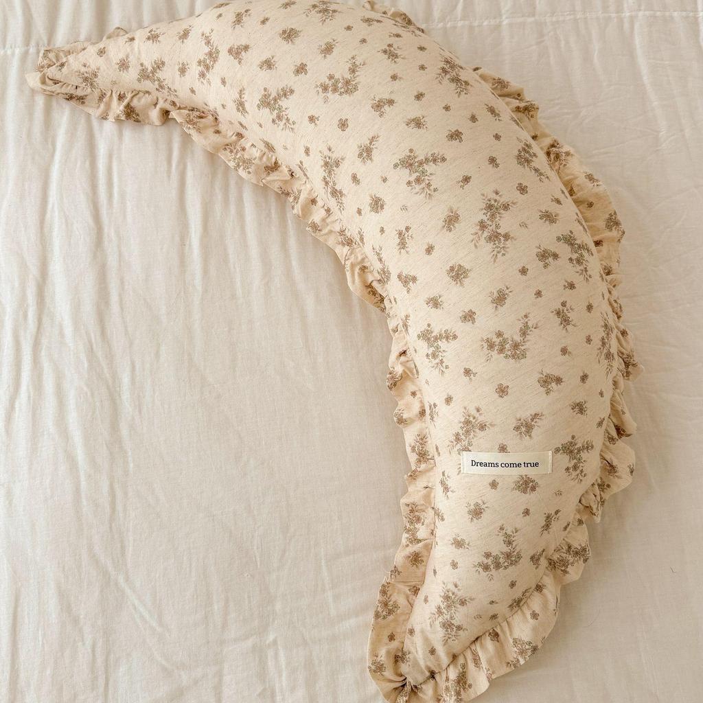 Cuscino a Mezzaluna in Cotone e Lino Lavabile: Supporto lenitivo per schiena, testiera del letto e gravidanza