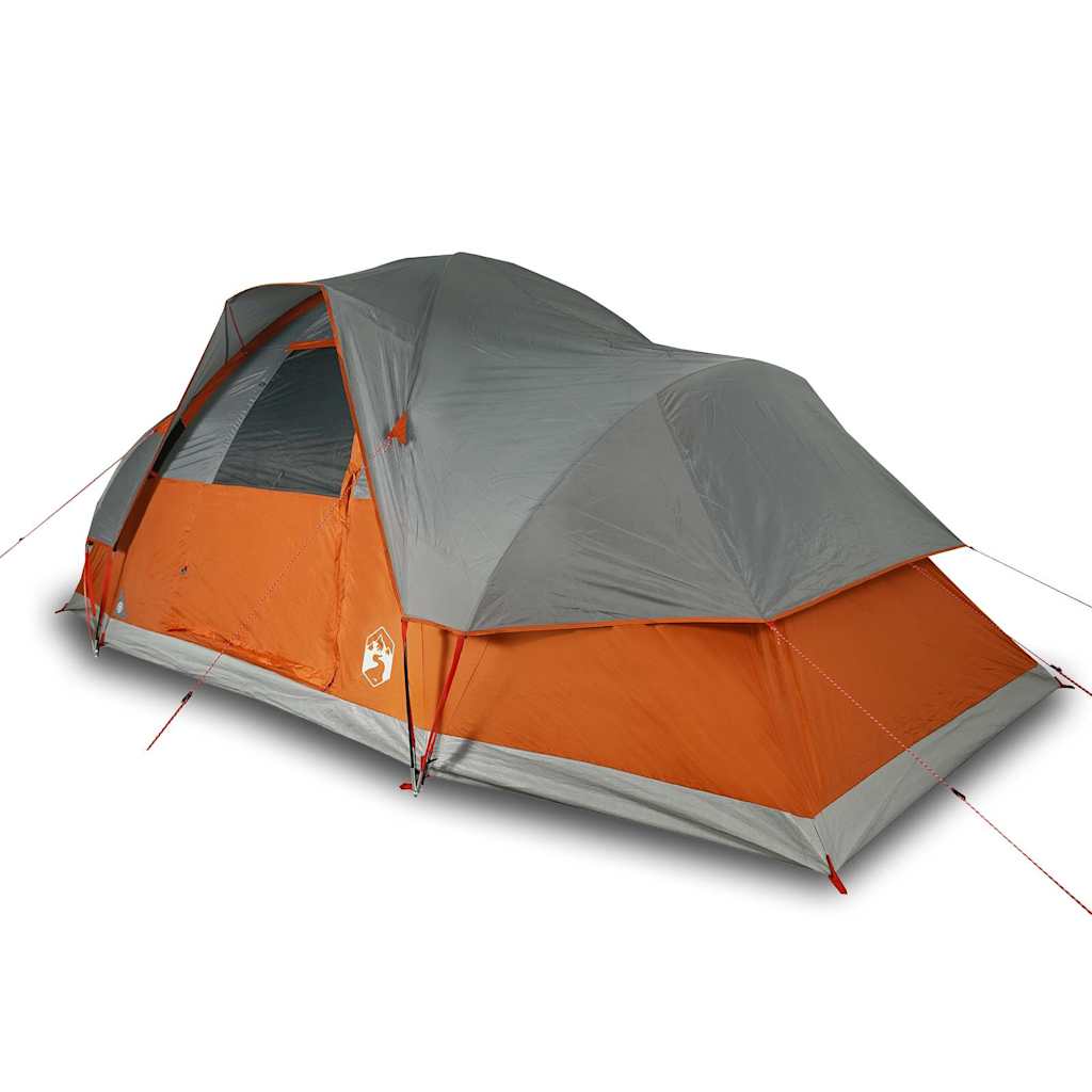 Dome Family Tent for 9 Persons Orange Waterproof