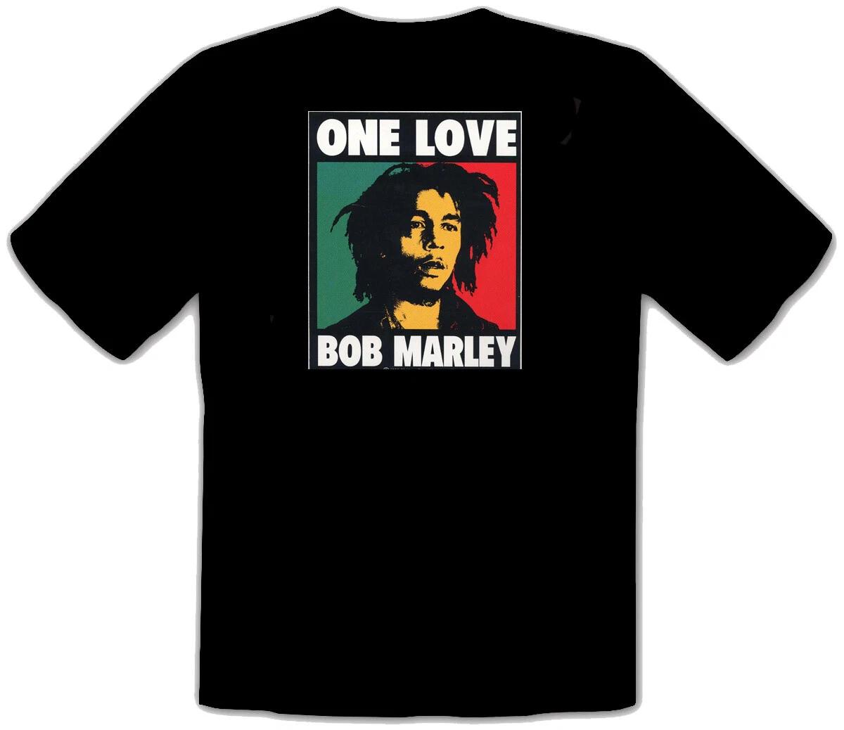 

BOB MARLEY ONE LOVE Reggae Rock Rules Black FUN T-shirt -066- L