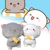 Peach With Cat Fish Plush Toy Cartoon Stuffed Doll Room Decoration Gift Kids