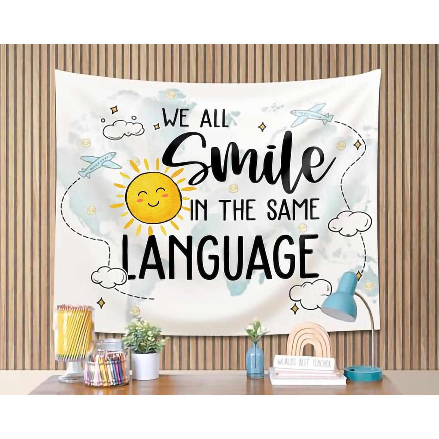 Tapestry of gratitude to the teacher of English as a Foreign Language in the Spanish class 75x100