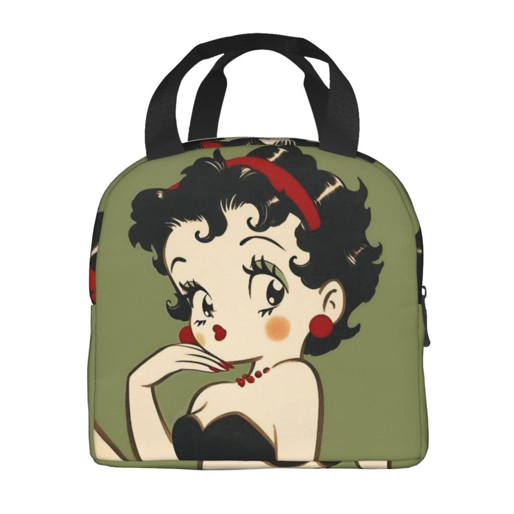 B-Bettys Boops Insulated Lunch Bag Food Container Portable Cooler Thermal Lunch Boxes For School Office