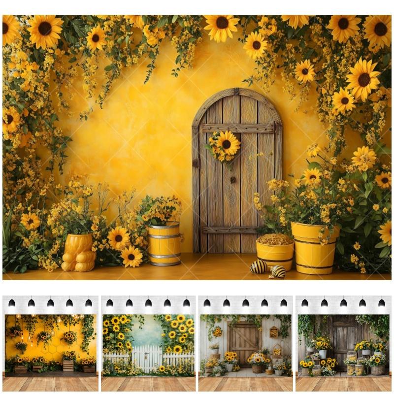 Farm Sunflower Photography Background Garden Flower Kids Birthday Party Cake Smash Baby Shower Portrait Backdrop Photo Studio