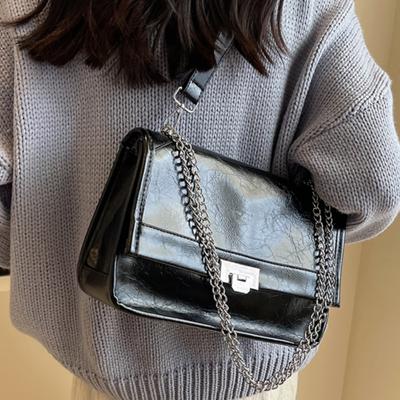 Autumn Winter Vintage Shoulder Bag for Women New Fashion Versatile Chain Crossbody Bags Simple Commuter Flap Handbag