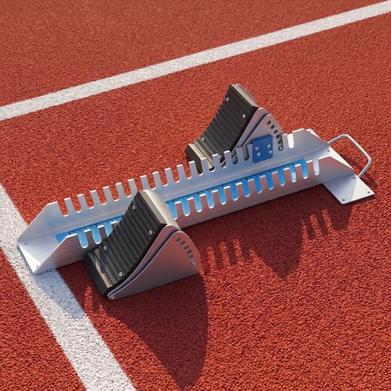 Sports Starting Blocks Blocks, 6 Angle Adjustable Track Field Aluminum Alloy Athletics Training Aid Portable Device for Sprinting Plastic Runway