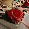Leopard Print Fitted Sheet Set Red Roses And Leopard Face Design With Pillowcases For Bedroom Decor
