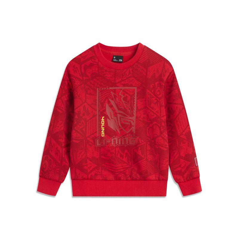 

Li Ning s Birth Year Red Baby Girl Autumn and Winter Sweatshirt Red Full Print (Fleece-lined) 100