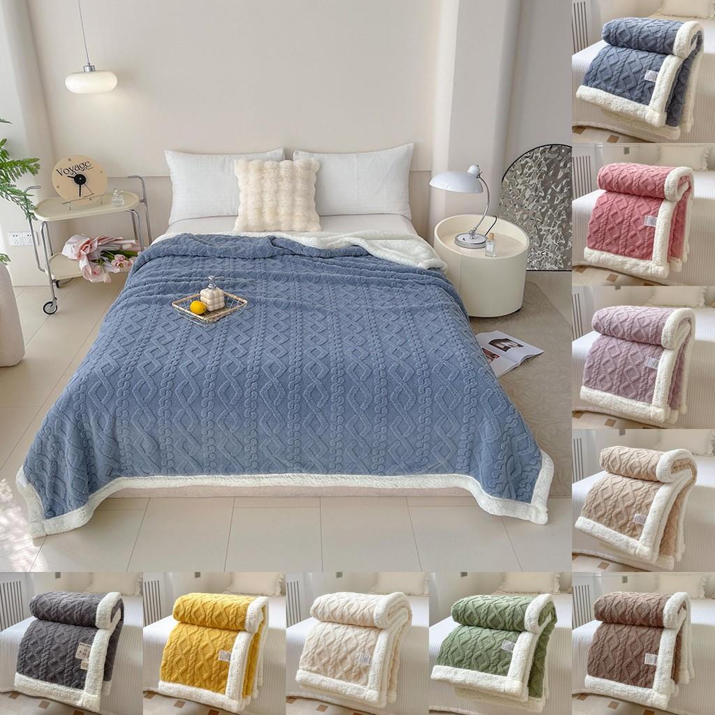 Thickened Winter Blanket Double Sided Fluff Plush Double Layer 3d Bed Sofa Warm