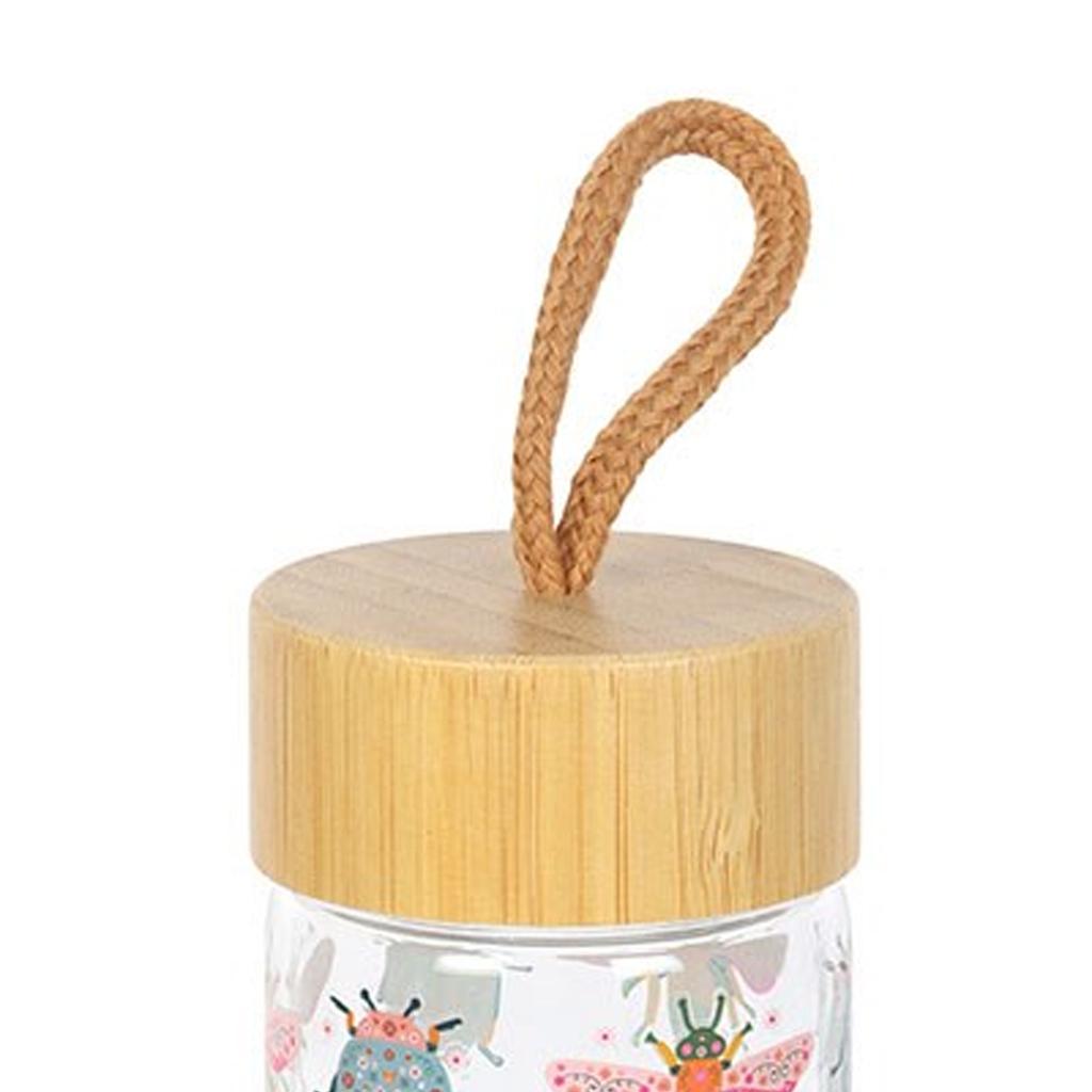 Something Different Floral Bug Glass Water Bottle