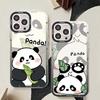 Cute Kawaii Panda Mousepad For iPhone 16 15 13 14 Pro Max XS XR 12 11 Pro 13 Soft Clear Back Cover