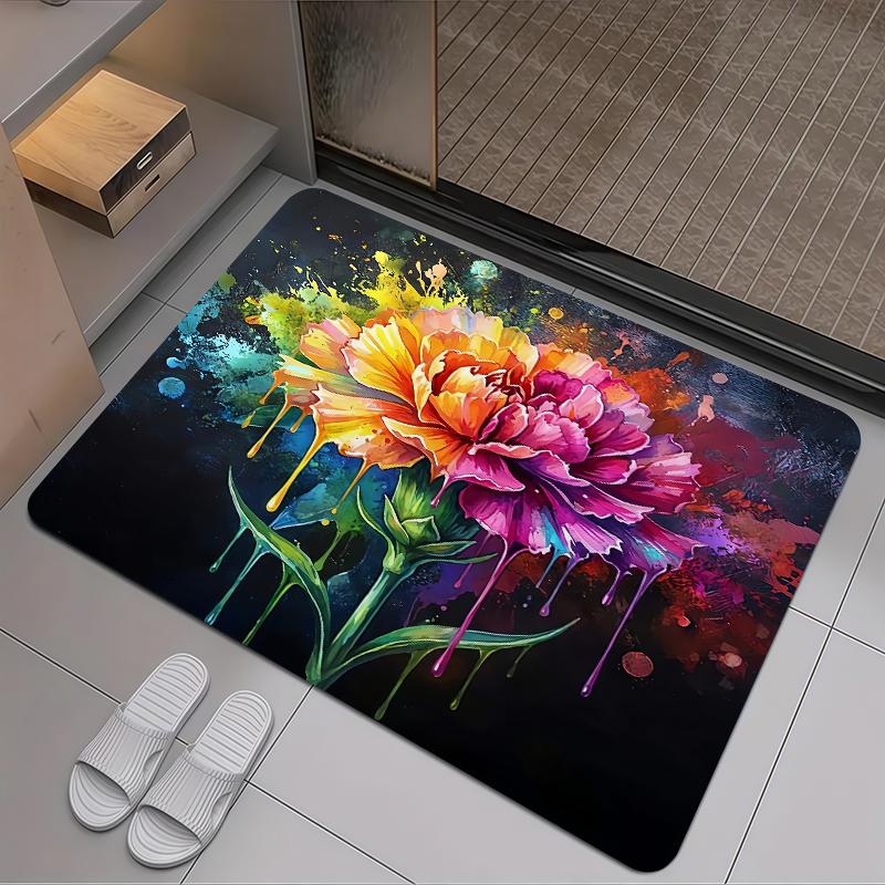 2025 New Colorful FlowersCarpet Rug for Living Room Bedroom Home Sofa Decoration,Kids play Non-slip Floor Mat