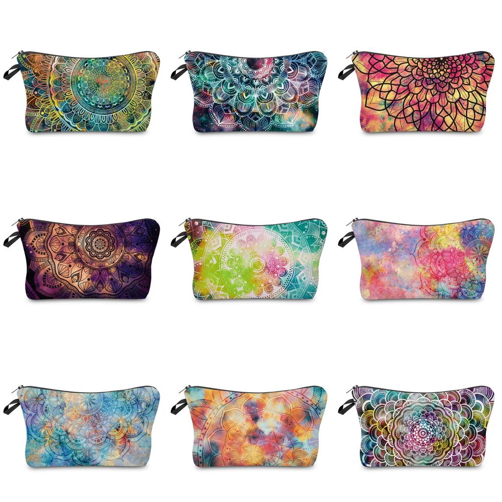 Man Tuo Lotus Makeup Bag Floral Clutch Multifunctional Travel Storage Toiletry Bag