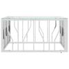 Coffee Table 80x80x40 Cm Stainless Steel and Glass