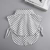 Polka Dots Shirt Detachable Collar Front Tie White Fake Collar Women Stand Detachable Collar Fake Vintage False Blouse Collar