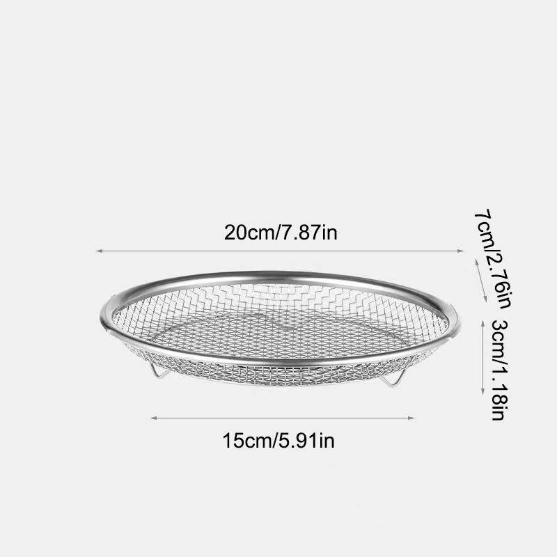 Reusable Stainless Steel Filter Tray Disk - round Mesh Basket for Frying Grilling Kitchen Strainer Fruit & Vegetable WaterFilter