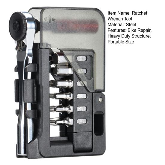 1 Set Bicycle Magnetic Ratchet Wrench Tools Kit with 12 Bits Extension Rod MTB Mountain Road Bike Repair Maintenance Tools