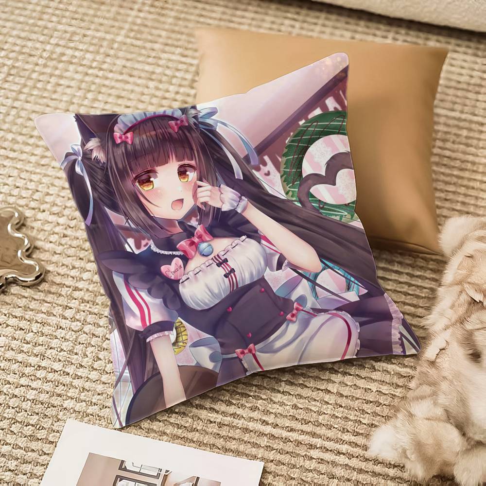 Cat Girl Cute N-NekoparaS Pillow Case Anti-dustmite Invisible zipper Sofa Bed