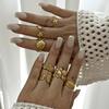 European and American Fashion Shell Starfish Open Rings For Women Gold Color Stainless Steel Adjustable Ring Party Jewelry Gift