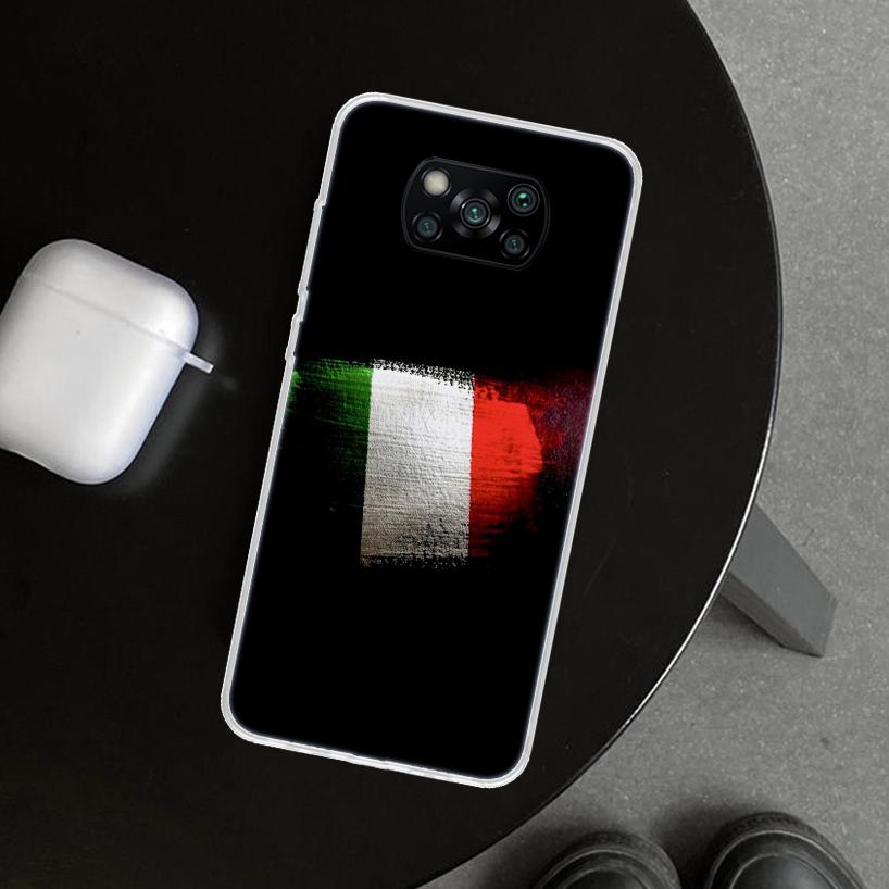 Italy Flag Phone Case Cover for Xiaomi Poco X6 X5 X7 Pro F7 Ultra Redmi 15C 15 13C 13 12C 12 10C 10 10A 9C 9A 9T 9 Coque Poco X6