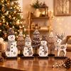 Handcrafted Holiday Gift Ideas 7Pcs Christmas Wooden Tabletop Ornaments, Snowman Tree Reindeer Tiered Tray Table Centerpieces Decor for Mantel, Rustic