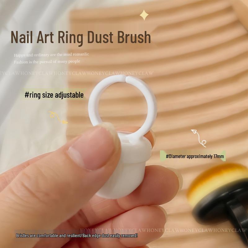 Ring-Style Soft Bristle Nail Art Dust Brush
