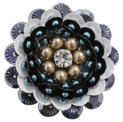 MIYUKI Beading Kit, Enjoy with Bead Embroidery Needles, Haute Couture Bead Embroidery Kit, Circle 3D Flower Brooch HCK-001