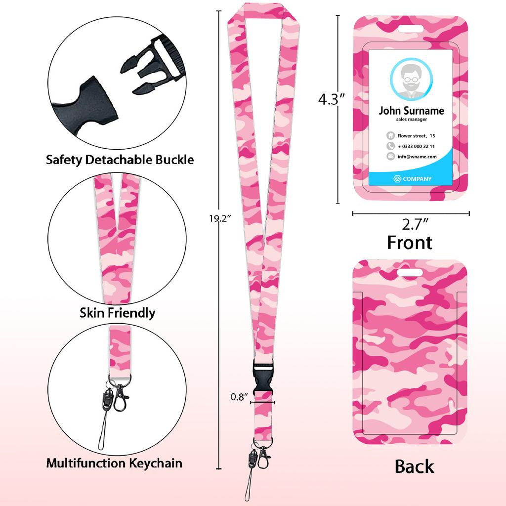 Camouflage Id Badge Holder Camouflage Retractable Clip Id Holder Camouflage Lanyard Set Lanyard And Id Card Holder