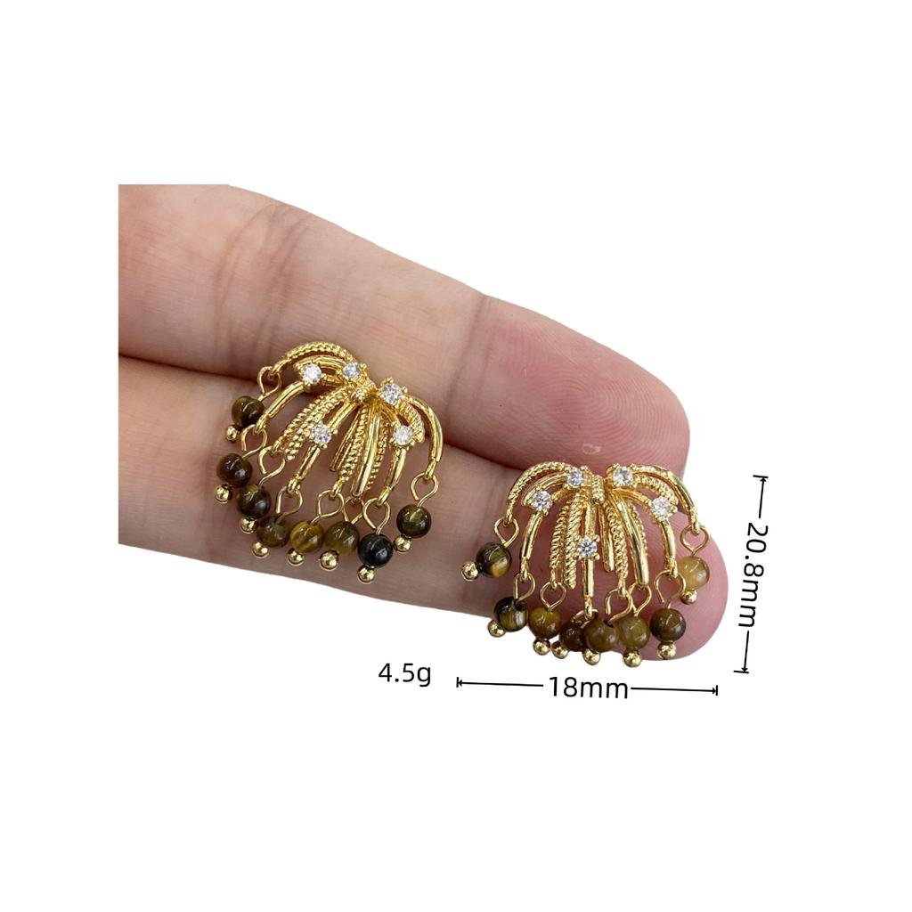 French Fireworks Waterfall Ebony Earrings Elegant Premium Maillard Vintage Earrings Temperament Earrings