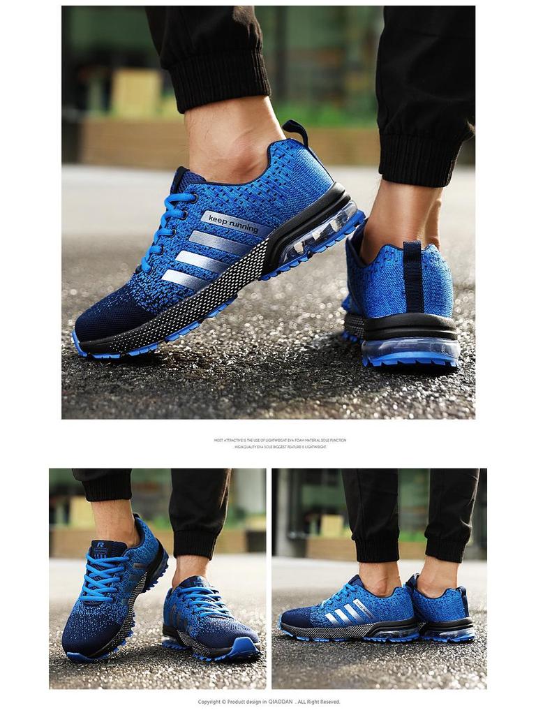 Herren Flyknit Air Cushion Lauf-Sneakers - Leicht, Atmungsaktiv, Übergröße, Vielseitig, Trendig.