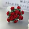 Handmade Crochet Rose Flower Valentine's Day Coaster Heat Resistant Kitchen Table Mat Romantic Home Decor Gift for Wedding Anniv