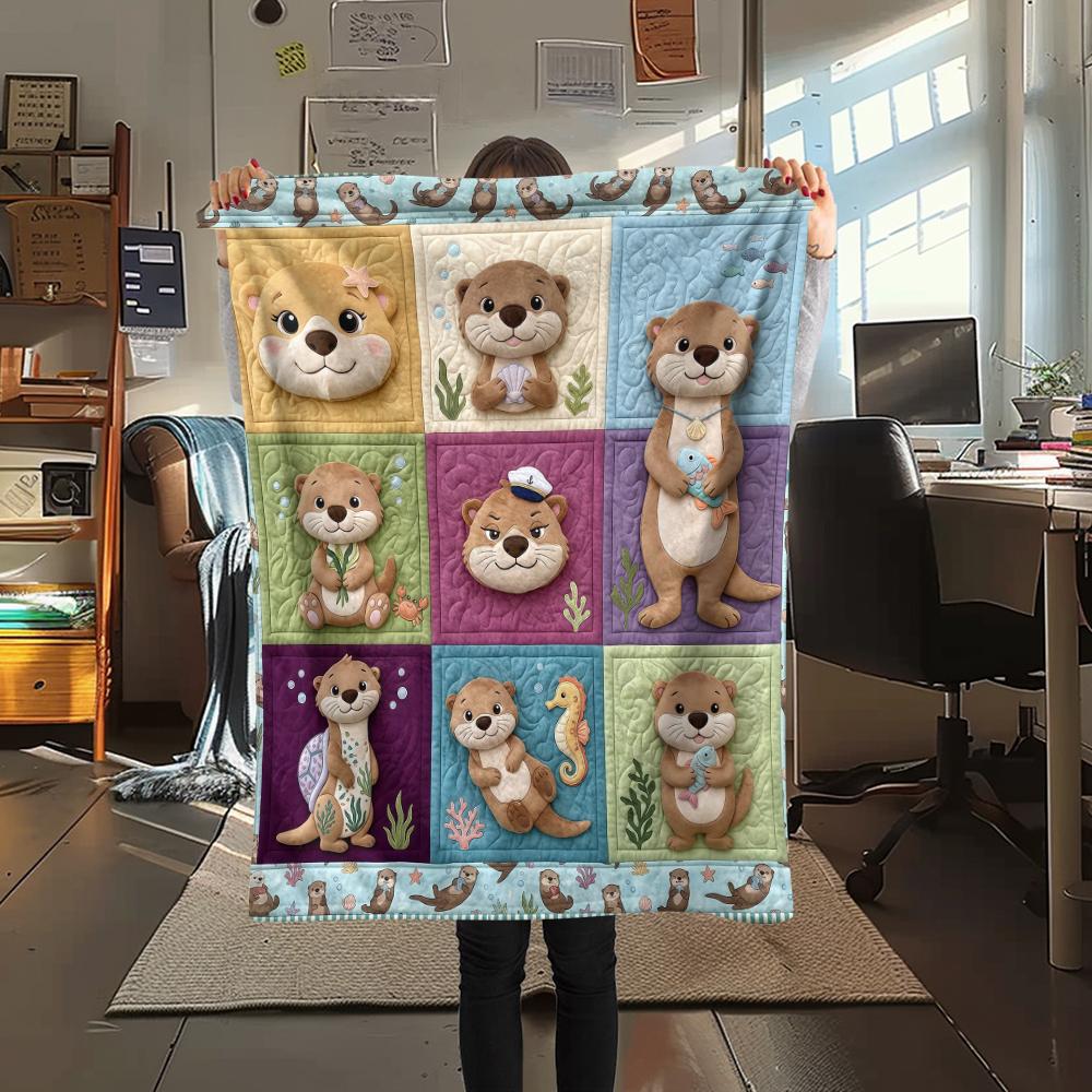 

Fabric animal penguin otter Print Flannel Blanket High quality Comfortable for All Seasons Home Decor Warmth and Comfort Perfect for Christmas Gifts 80cm x 120cm