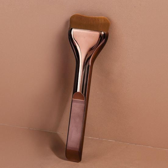 Foundation Brush with Long Handle Flat Top Synthetic Bristles Liquid Makeup Brush Professional Facial Mud Applicator Kabuki Brush